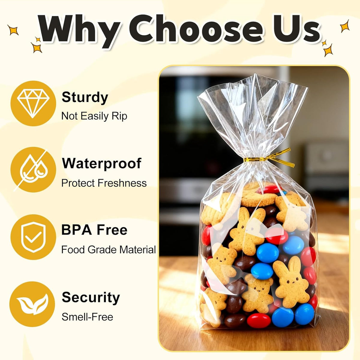 PigPotParty Clear Goodie Bags 7x10 – Safe, Odorless Favor Bags for Trick-or-Treaters, Sports Events, and School Concessions