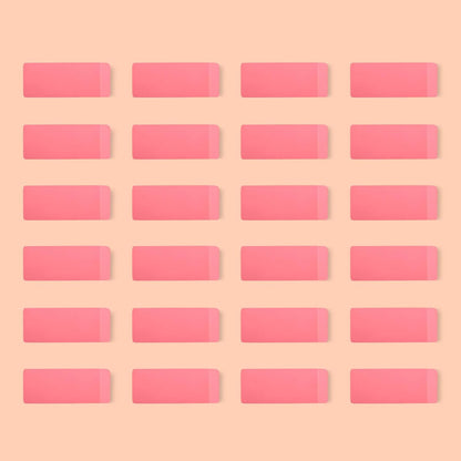 pink tpr (thermoplastic rubber) construction for classic eraser feel and reliable performance