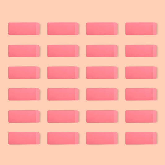 pink tpr (thermoplastic rubber) construction for classic eraser feel and reliable performance