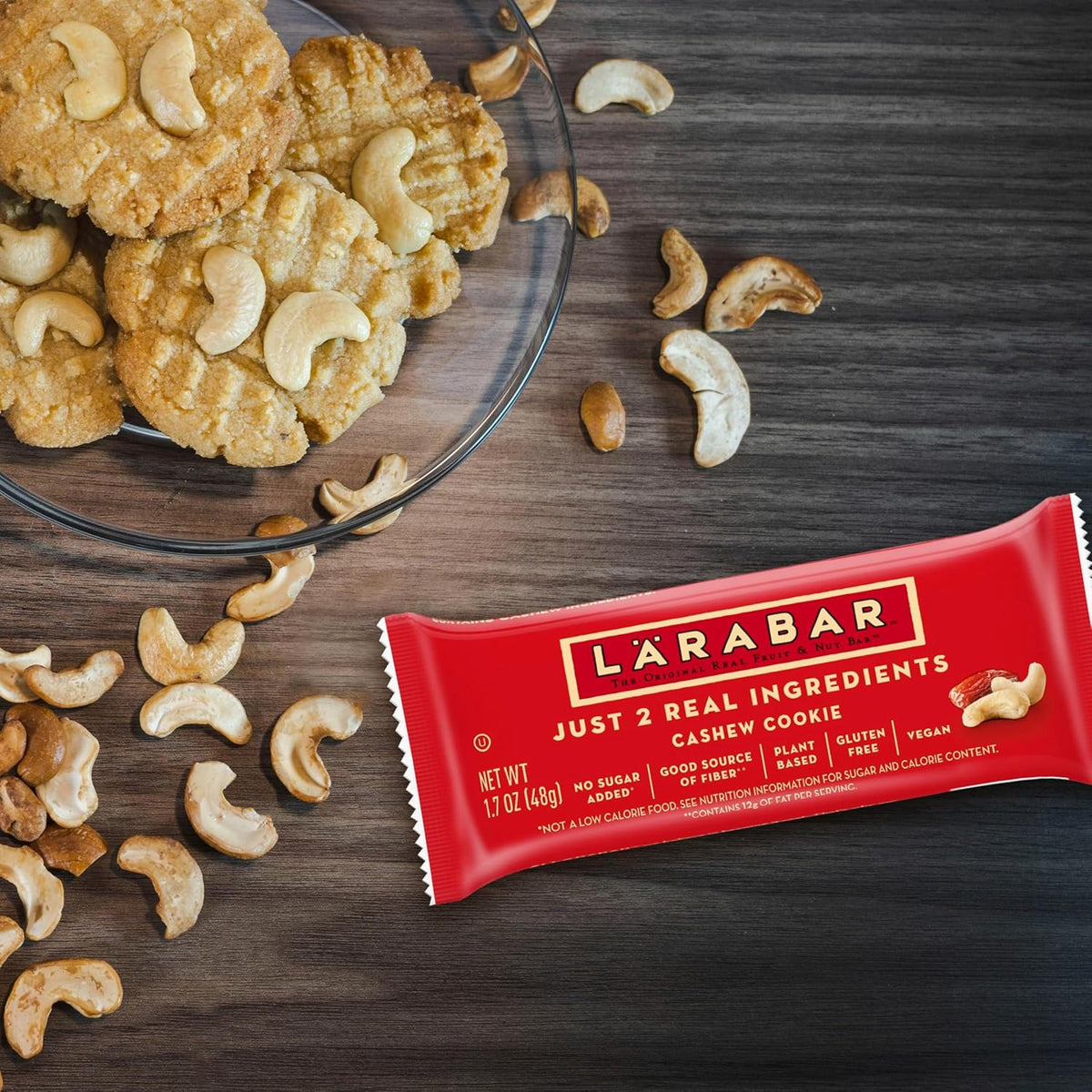 plant-based fruit and nut bar delivering protein and fiber from whole foods