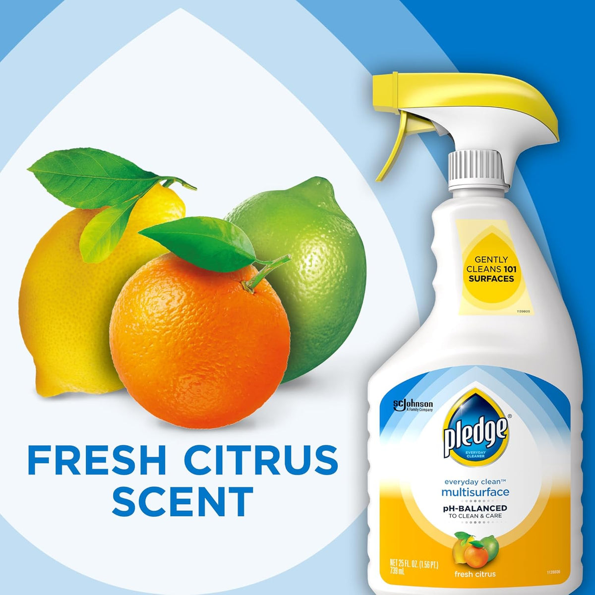 Pledge pH-Balanced Multisurface Cleaner – Family-Safe pH-Balanced Formula for Kid and Pet Spaces