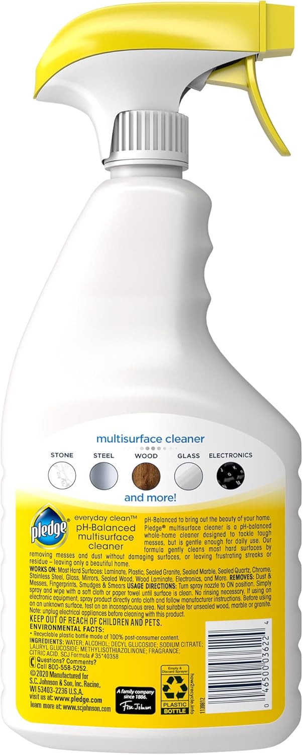 Pledge pH-Balanced Multisurface Cleaner – Family-Safe pH-Balanced Formula for Kid and Pet Spaces