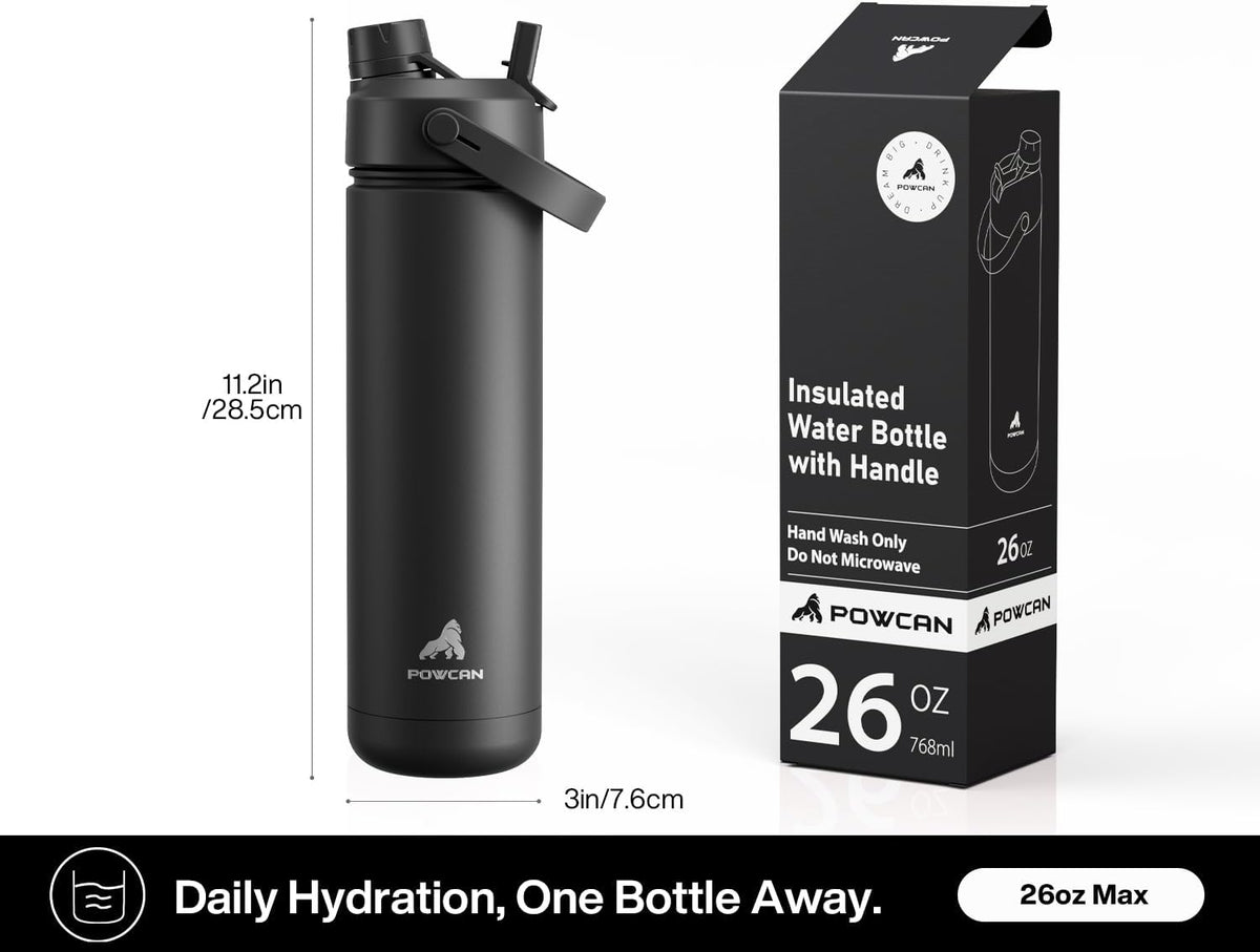 POWCAN Leak-Proof Insulated Bottle for School Backpacks, No Spill Damage to Laptops