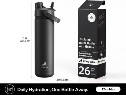 POWCAN Leak-Proof Insulated Bottle for School Backpacks, No Spill Damage to Laptops