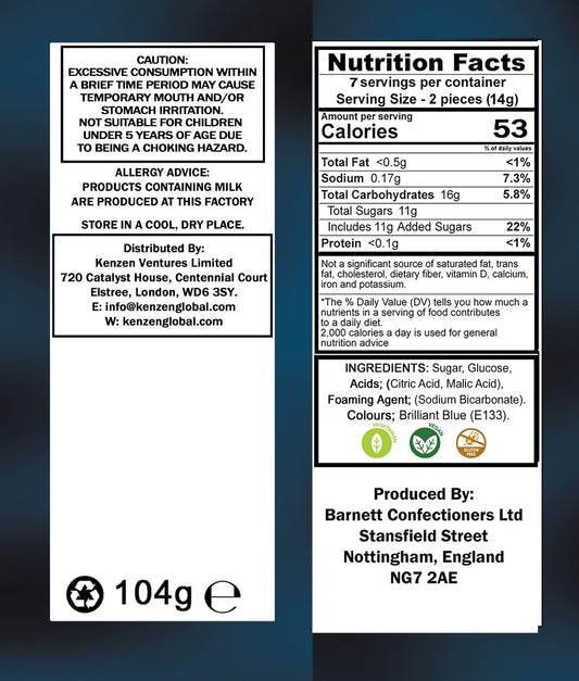 powdered sour coating engineered to last approximately 20 seconds