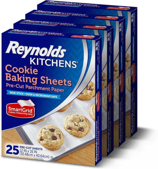 pre-cut 12 x 16 inch parchment sheets sized for standard cookie baking pans