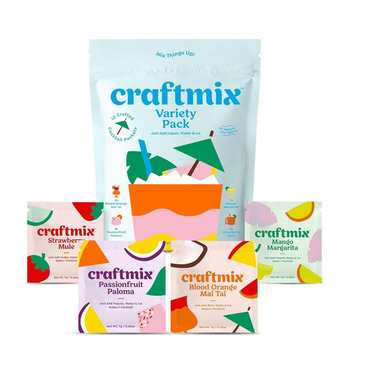 pre-measured single-serve powder packets (just add 4oz water and optional 1oz liquor)