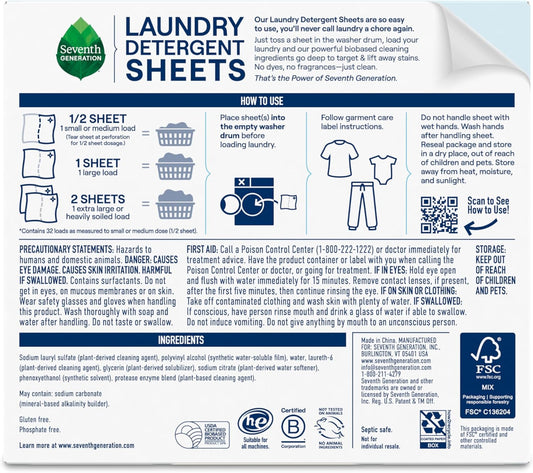 pre-portioned sheet form: ½ sheet for small/medium, 1 for large, 2 for xl or heavily soiled