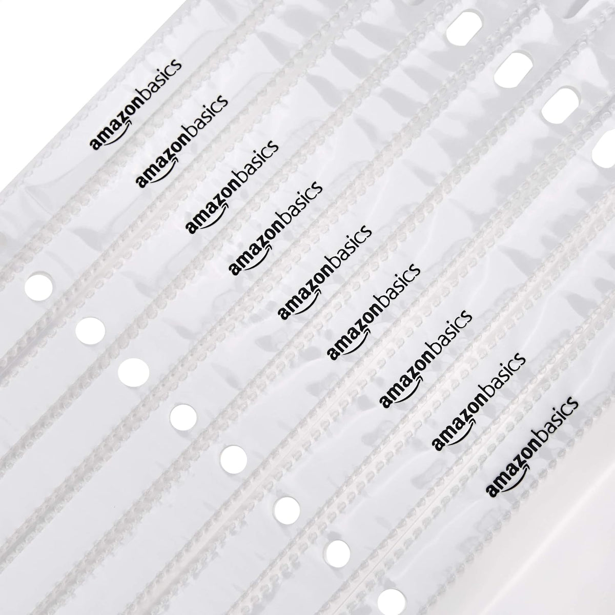 pre-punched 3-hole side seam compatible with all standard 3-ring binders