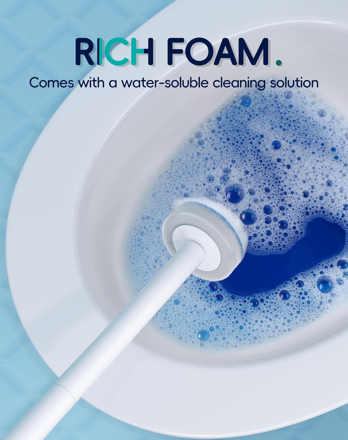 preloaded concentrated bowl cleaner that activates into foam in water