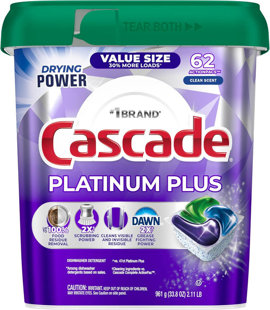 premeasured actionpac pod combining detergent, scrubbing boosters, and rinse aid in one