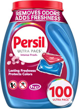 Persil Ultra Pacs Intense Fresh Laundry Detergent – Premium Everyday Clean for Upscale Family Laundry Room, Fabric-Protecting 100 Count