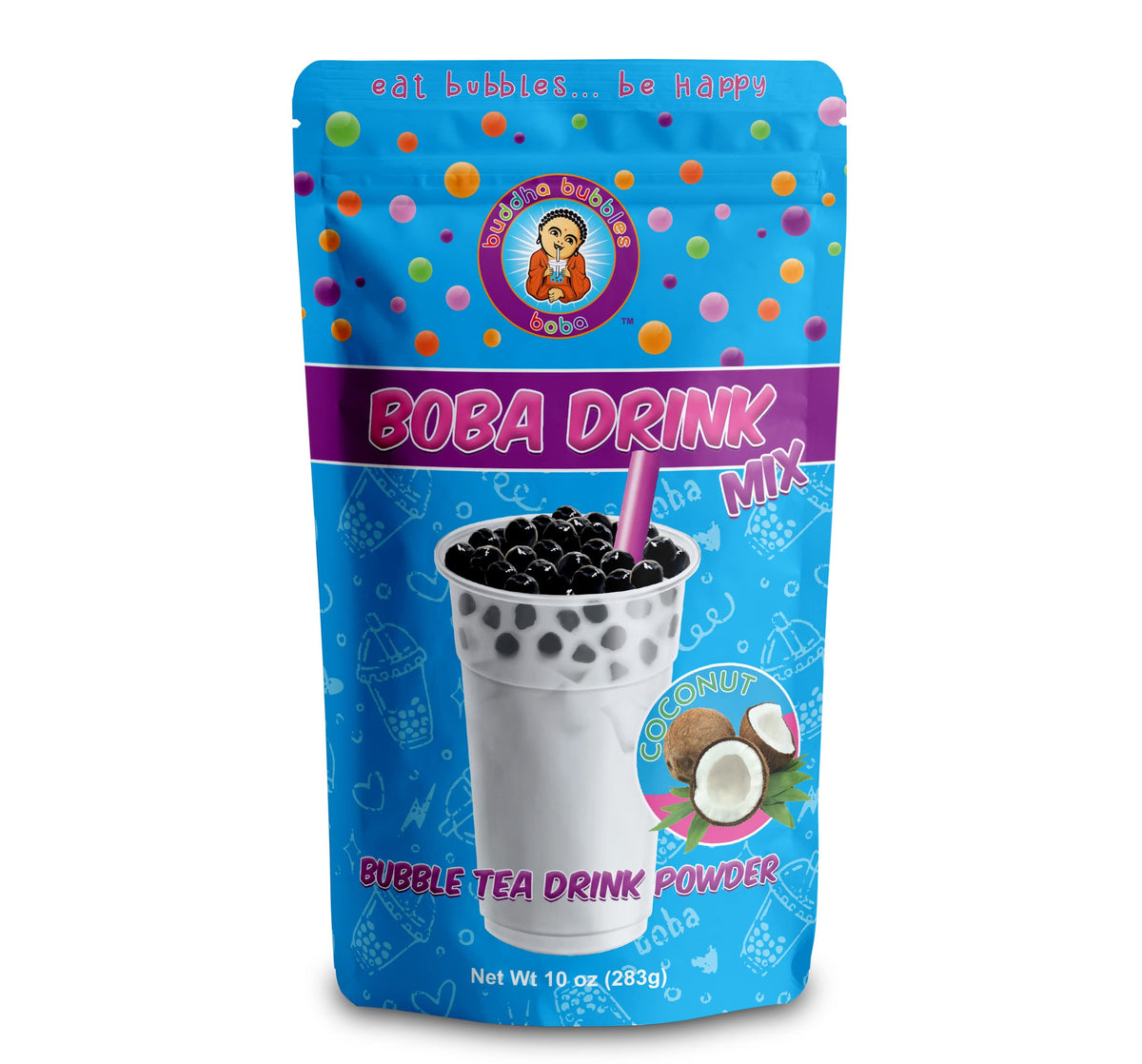 Premium COCONUT CREAM Boba/Bubble Tea Drink Mix Powder By Buddha Bubbles Boba (10 Ounce) (283 Grams)