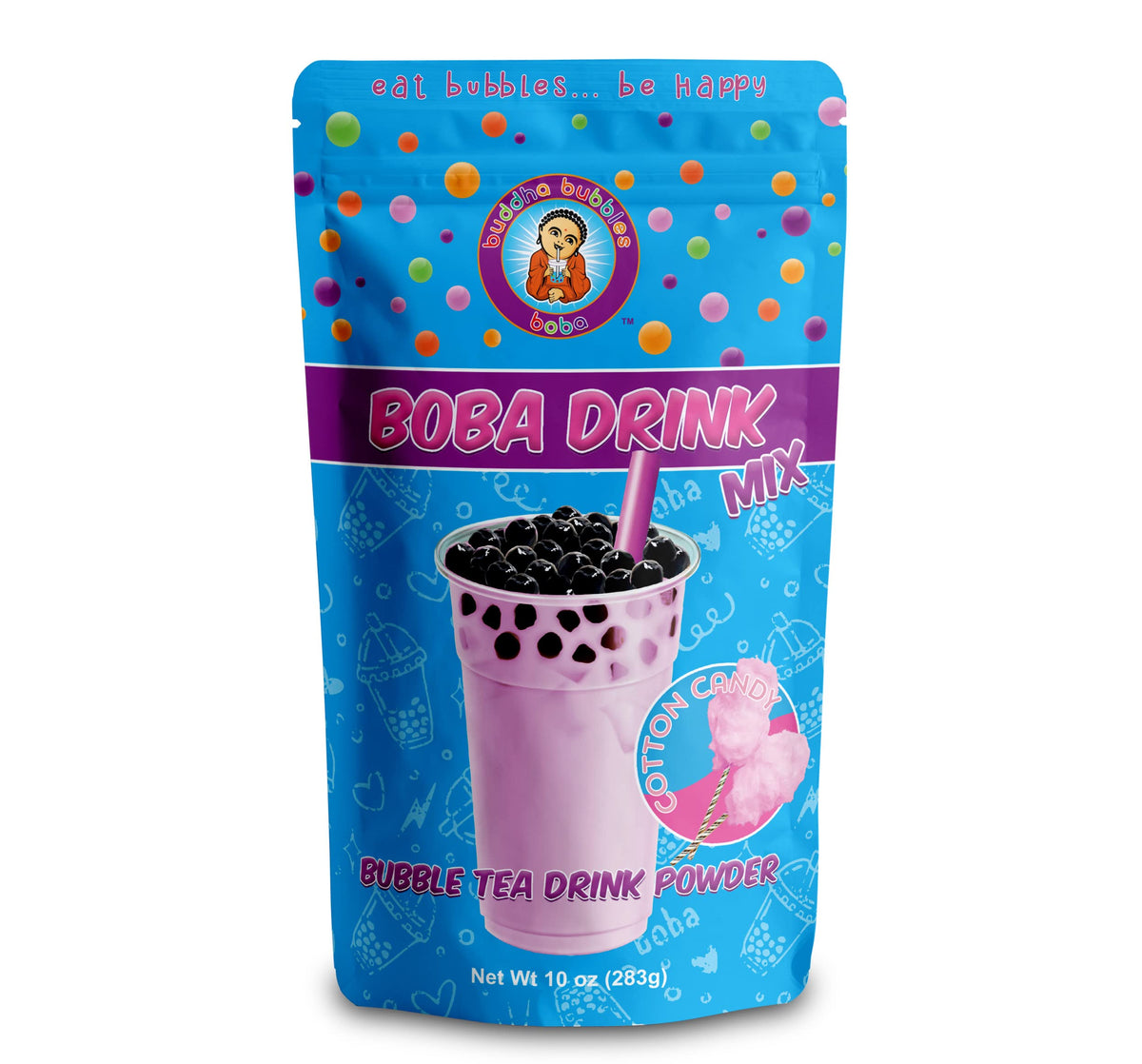 Premium COTTON CANDY Boba/Bubble Tea Drink Mix Powder By Buddha Bubbles Boba (10 Ounce / 283 Grams)