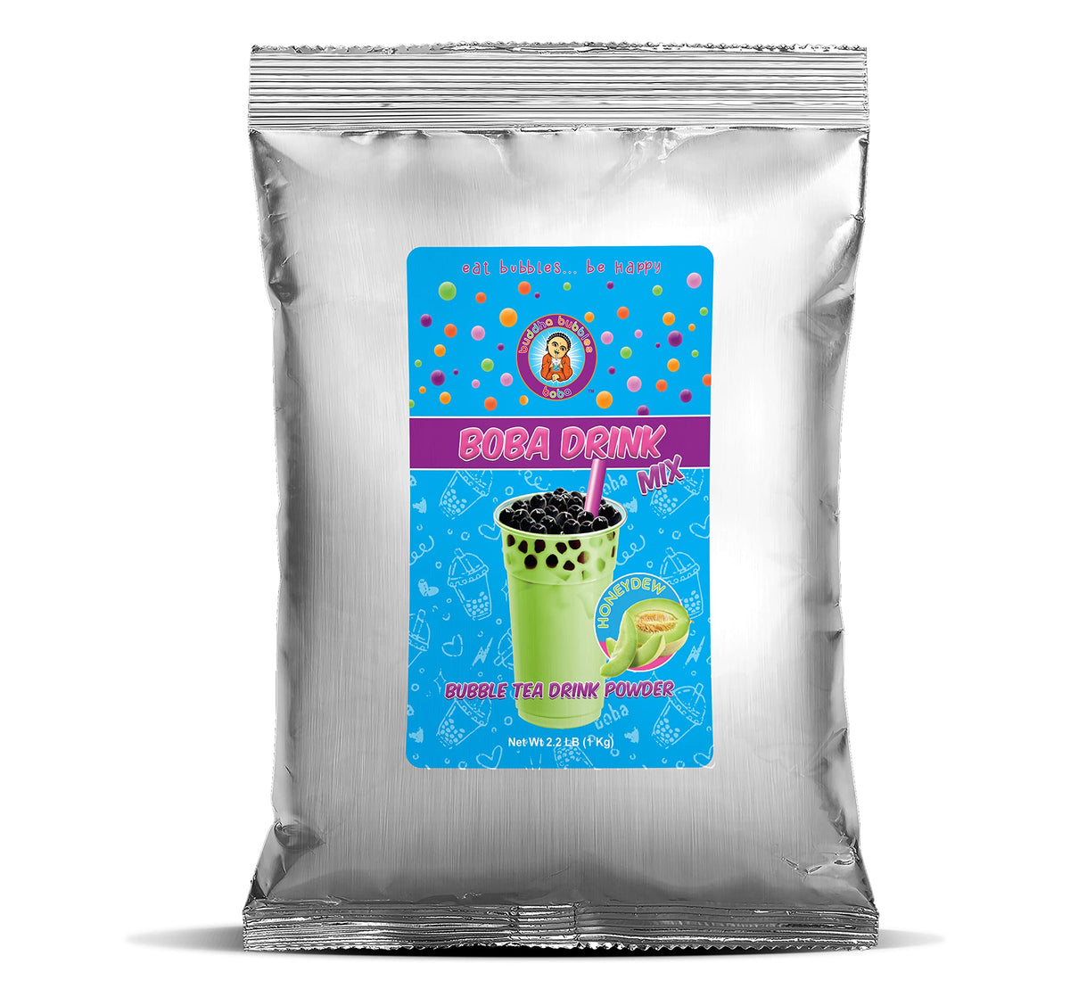 Premium HONEYDEW Boba/Bubble Tea Drink Mix Powder By Buddha Bubbles Boba 1 Kilo (2.2 Pounds) | (1000 Grams)
