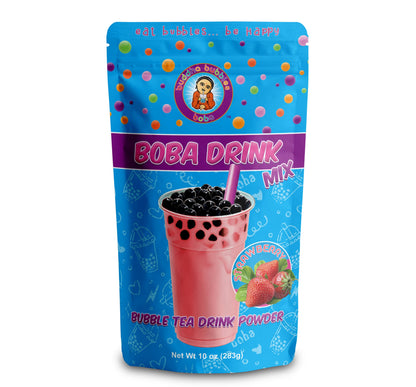 Premium STRAWBERRY CREAM Boba/Bubble Tea Drink Mix Powder By Buddha Bubbles Boba (10 Ounce) (283 Grams)