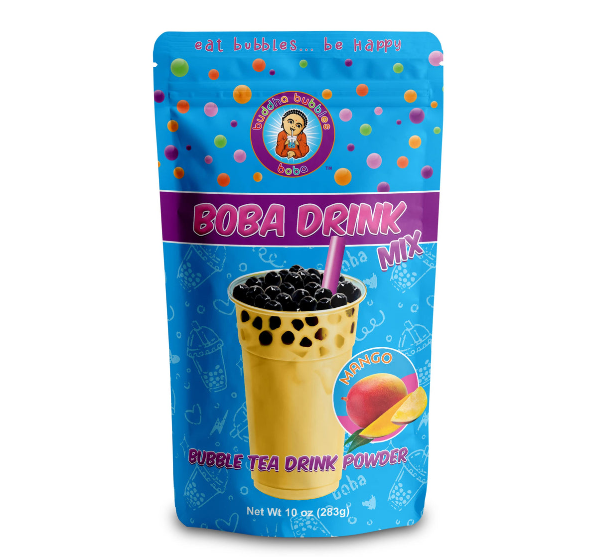 Primuim MANGO Boba/Bubble Tea Drink Mix Powder By Buddha Bubbles Boba 10 Ounces (283 Grams)