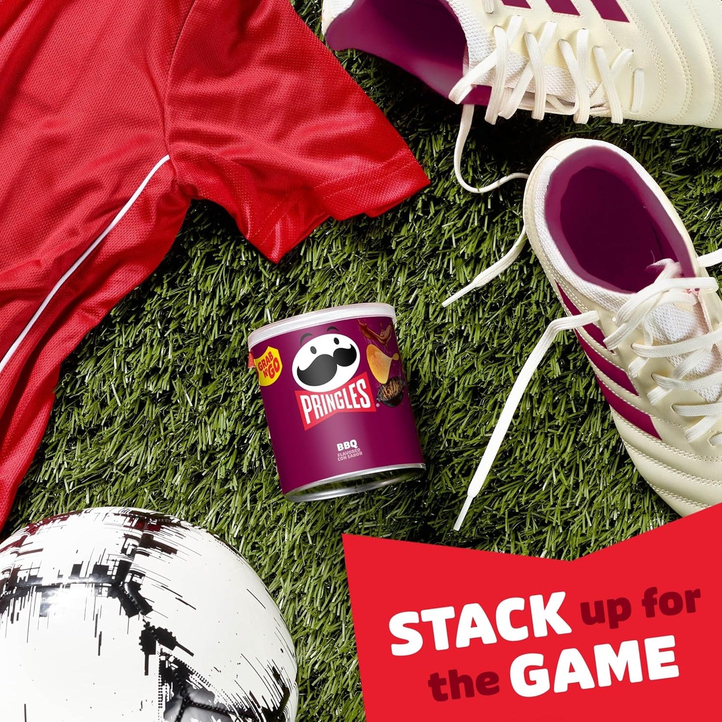 Pringles BBQ Grab N' Go Chips – Lunch Box Snack Pack for Kids' School Days, 12 Stackable Cans