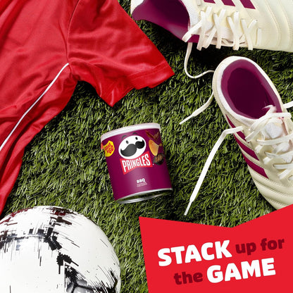 Pringles BBQ Grab N' Go Chips – Lunch Box Snack Pack for Kids' School Days, 12 Stackable Cans