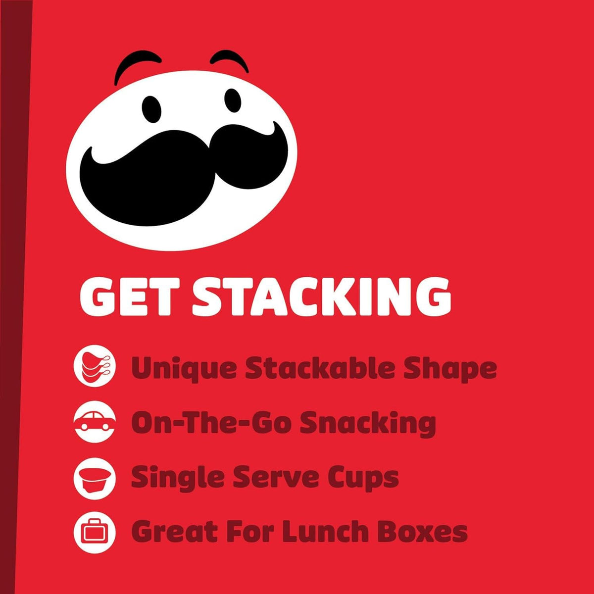 Pringles Potato Crisps Chips, Lunch Snack Cups, Shatter-Resistant Grab-and-Go Snacks for Coolers, Hikes, and Park Days