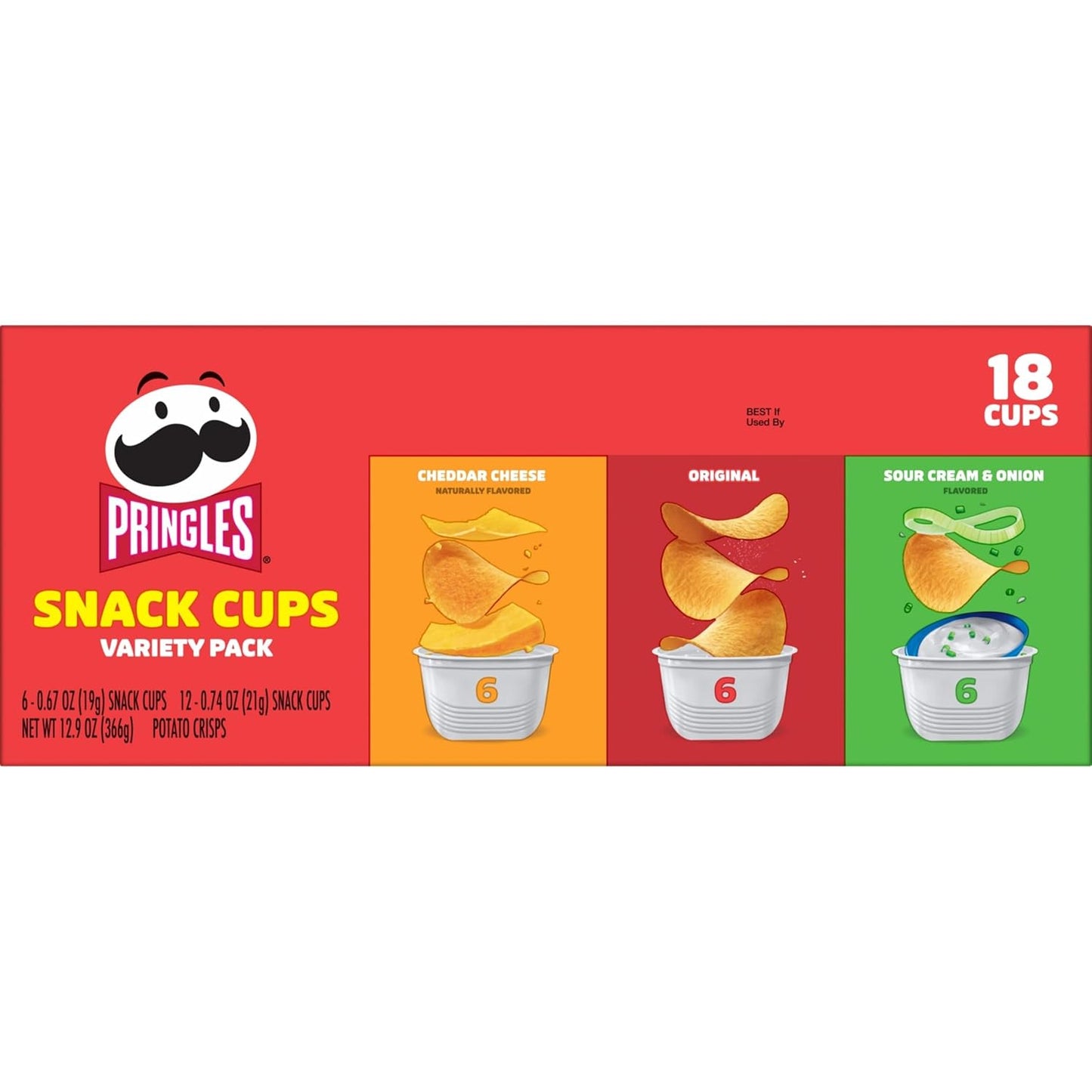 Pringles Potato Crisps Snack Cups Variety Pack – Pre-Portioned Lunchbox Snacks for Kids' School Lunches