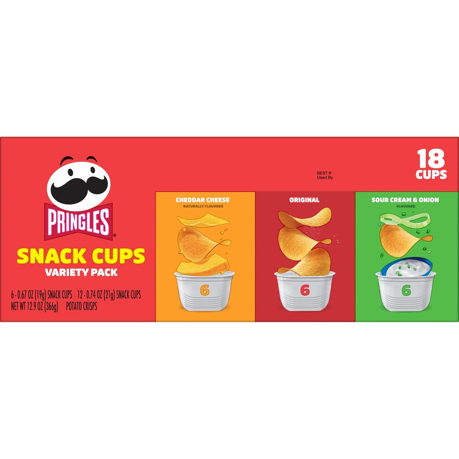 Pringles Potato Crisps Snack Cups Variety Pack – Pre-Portioned Lunchbox Snacks for Kids' School Lunches