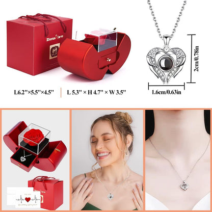 projection stone pendant that displays 'i love you' in 100 languages under phone camera or bright light