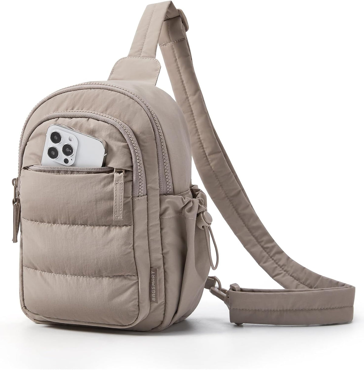 puffer-quilted padded exterior with a soft, on-trend aesthetic
