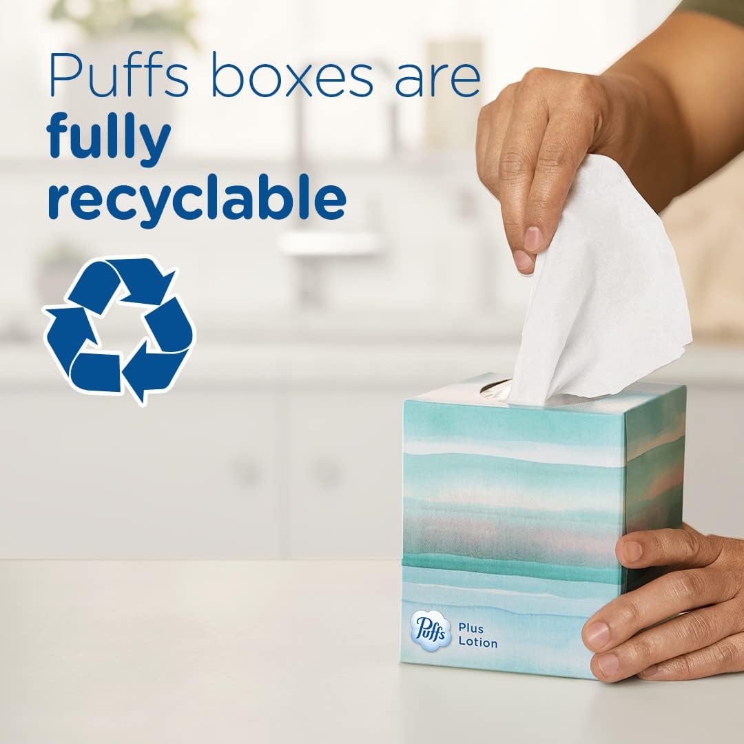 Puffs Plus Lotion Facial Tissue Cube Boxes Thoughtful Care Package Gift for Mom During Cold and Flu Season