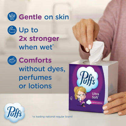 Puffs Ultra Soft Tissue 4-Box Bundle – Thoughtful Care Package for Cold and Flu Season Gifting