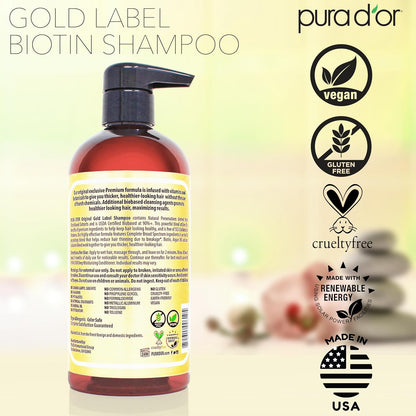 PURA D'OR Anti-Thinning Shampoo – Thoughtful Gift for Mom Experiencing Thinning Hair, 16 oz