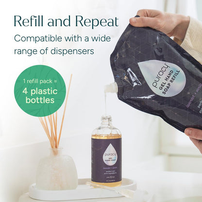 Puracy Concentrated Hand Soap – Refill Pouch for Clutter-Free Kitchens and Intentional, Understated Bathrooms