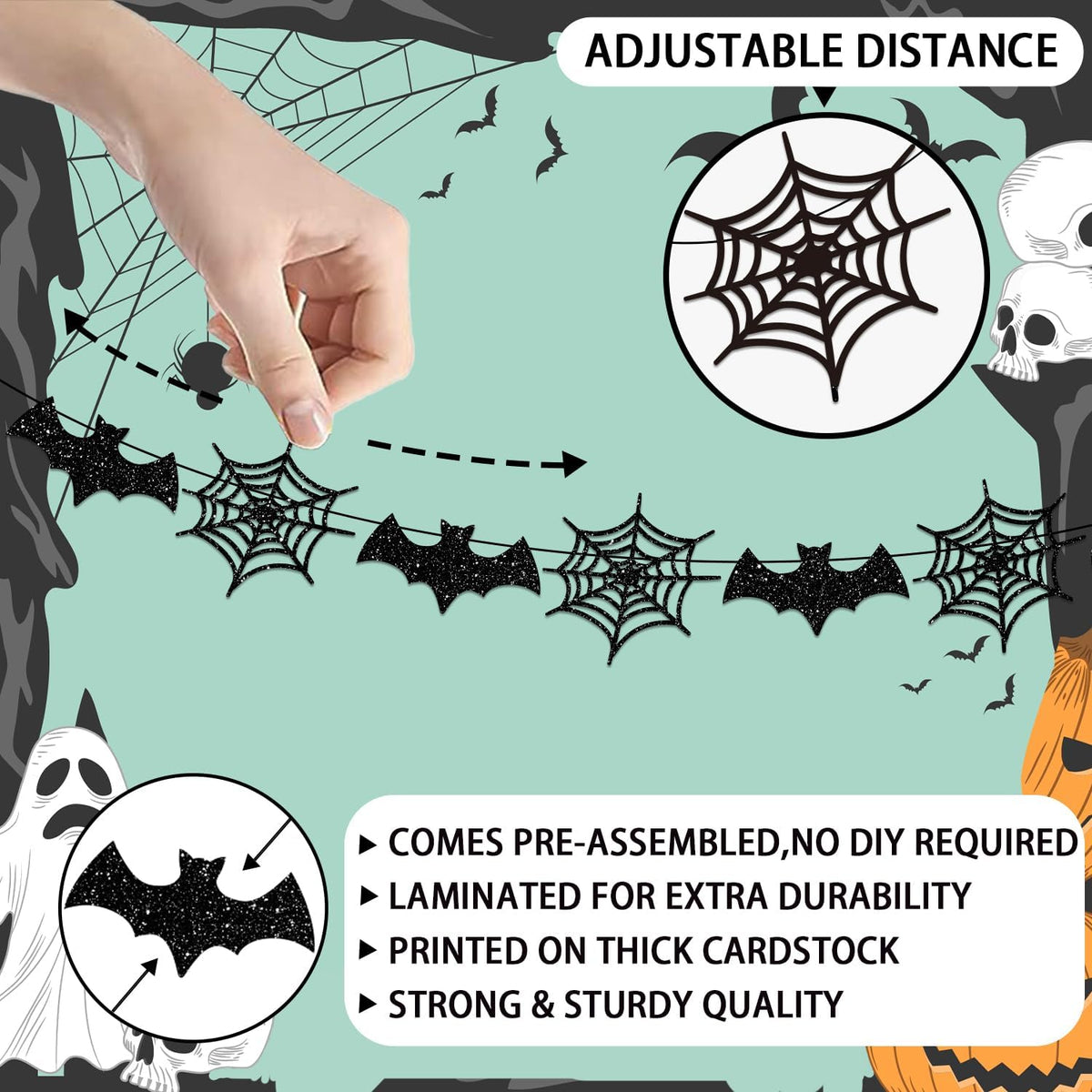 purple and black color scheme with spider web design accents