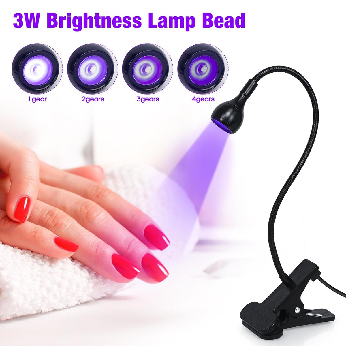 push-button control with 4 adjustable brightness levels