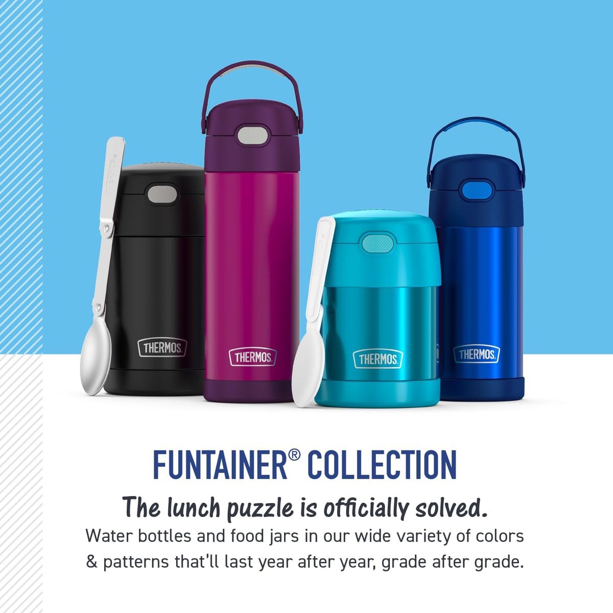 push-button flip top lid with integrated carry handle featuring soft-touch grip