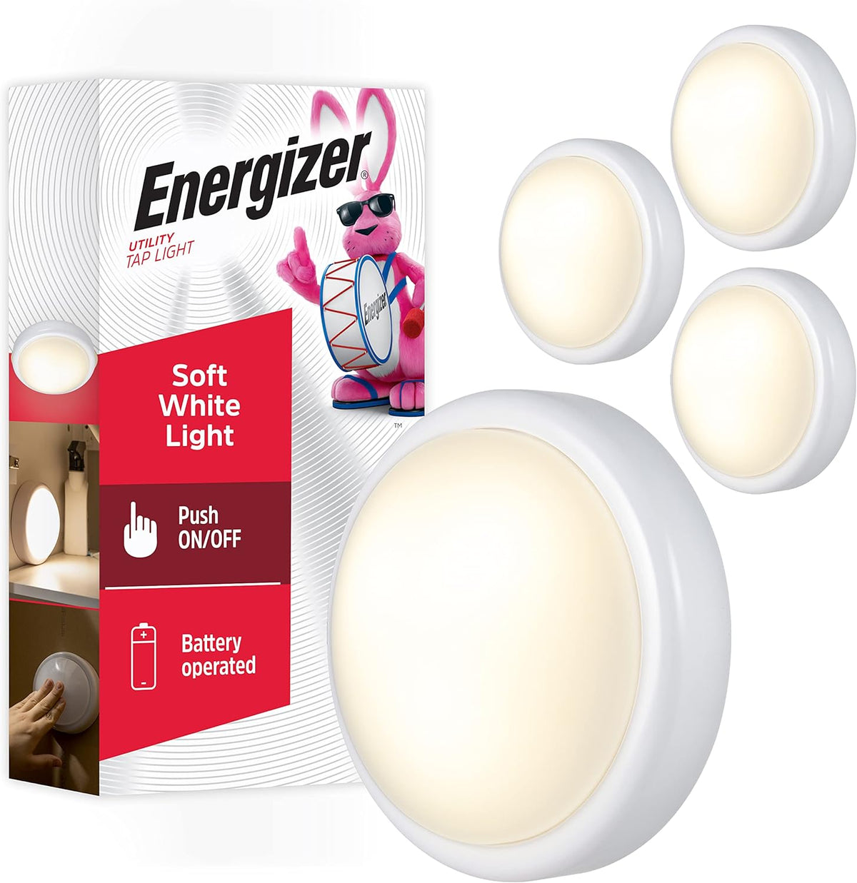 push-to-activate lens with no switches or buttons to find in the dark