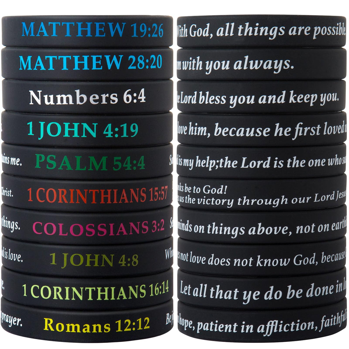 QEERBSIN Bible Verses Bracelets Motivational Christian Rubber Bracelets Faith Hope Wristbands Bracelets for Men Women Teens