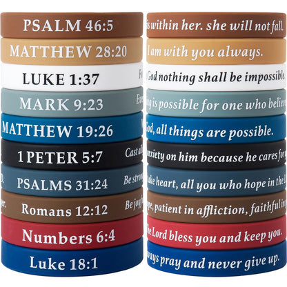 QEERBSIN Bible Verses Bracelets Motivational Christian Rubber Bracelets Faith Hope Wristbands Bracelets for Men Women Teens