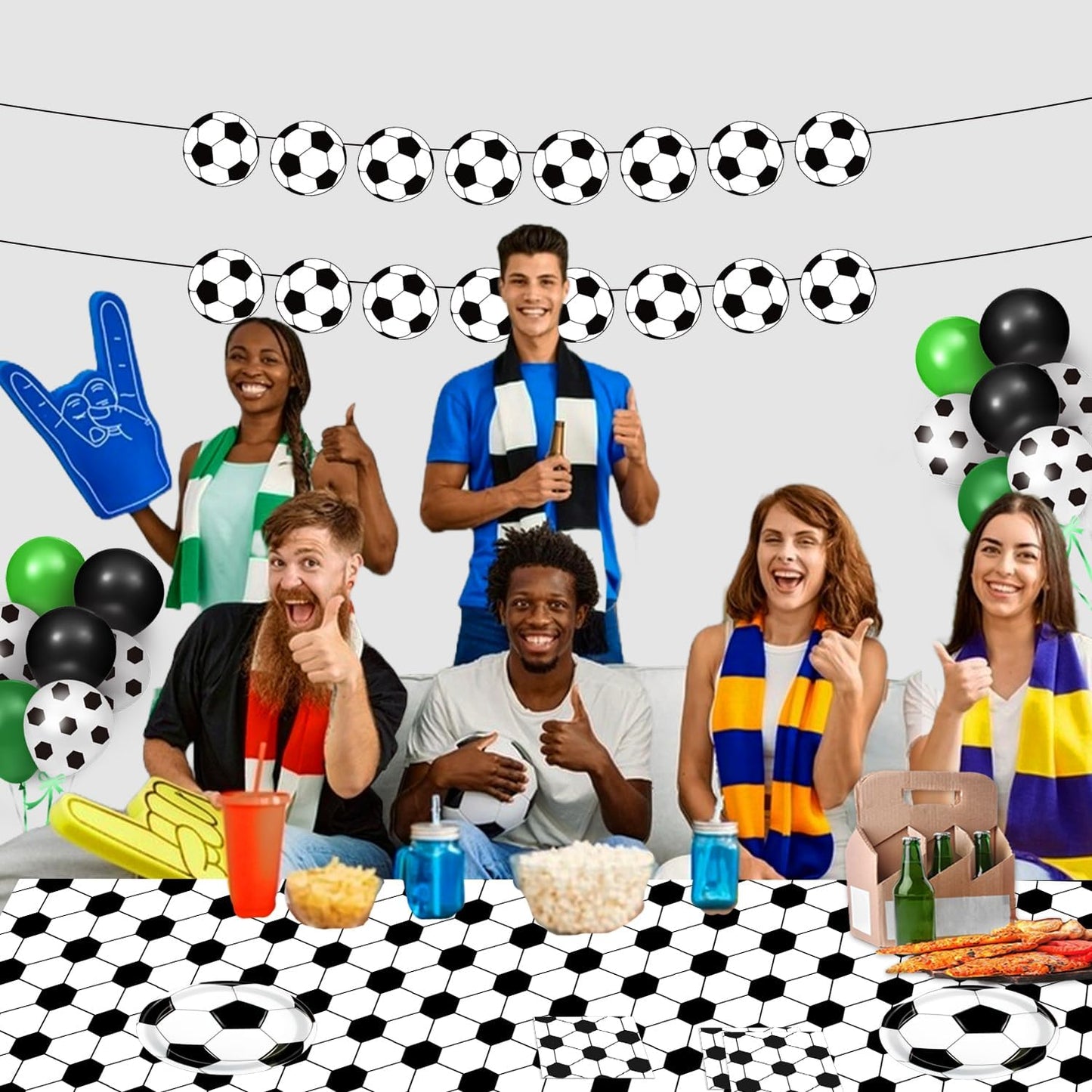 QIYANPAX Soccer Tablecloths 4 Pack – Fun Birthday Gift Set for Sports Loving Kids & Coaches, 54 x 108 Inch Party Decor