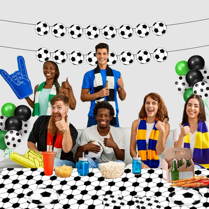 QIYANPAX Soccer Tablecloths 4 Pack – Fun Birthday Gift Set for Sports Loving Kids & Coaches, 54 x 108 Inch Party Decor