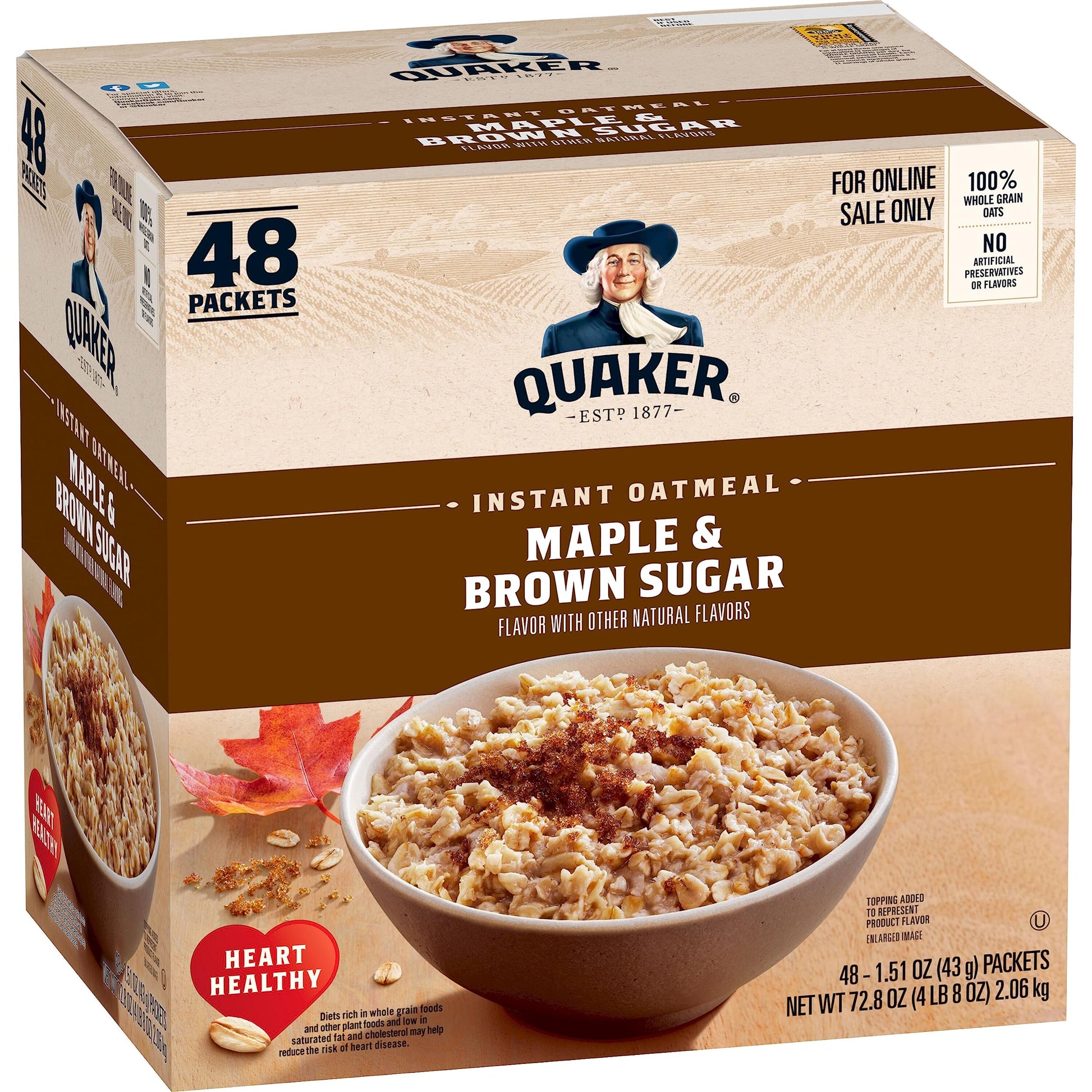 Quaker Immunity Instant Oatmeal – Camping Breakfast Made with Just Hot Water, 32 Packets Portable Whole Grain Fuel