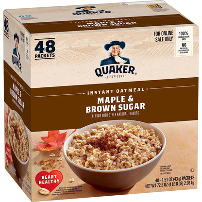 Quaker Immunity Instant Oatmeal – Camping Breakfast Made with Just Hot Water, 32 Packets Portable Whole Grain Fuel