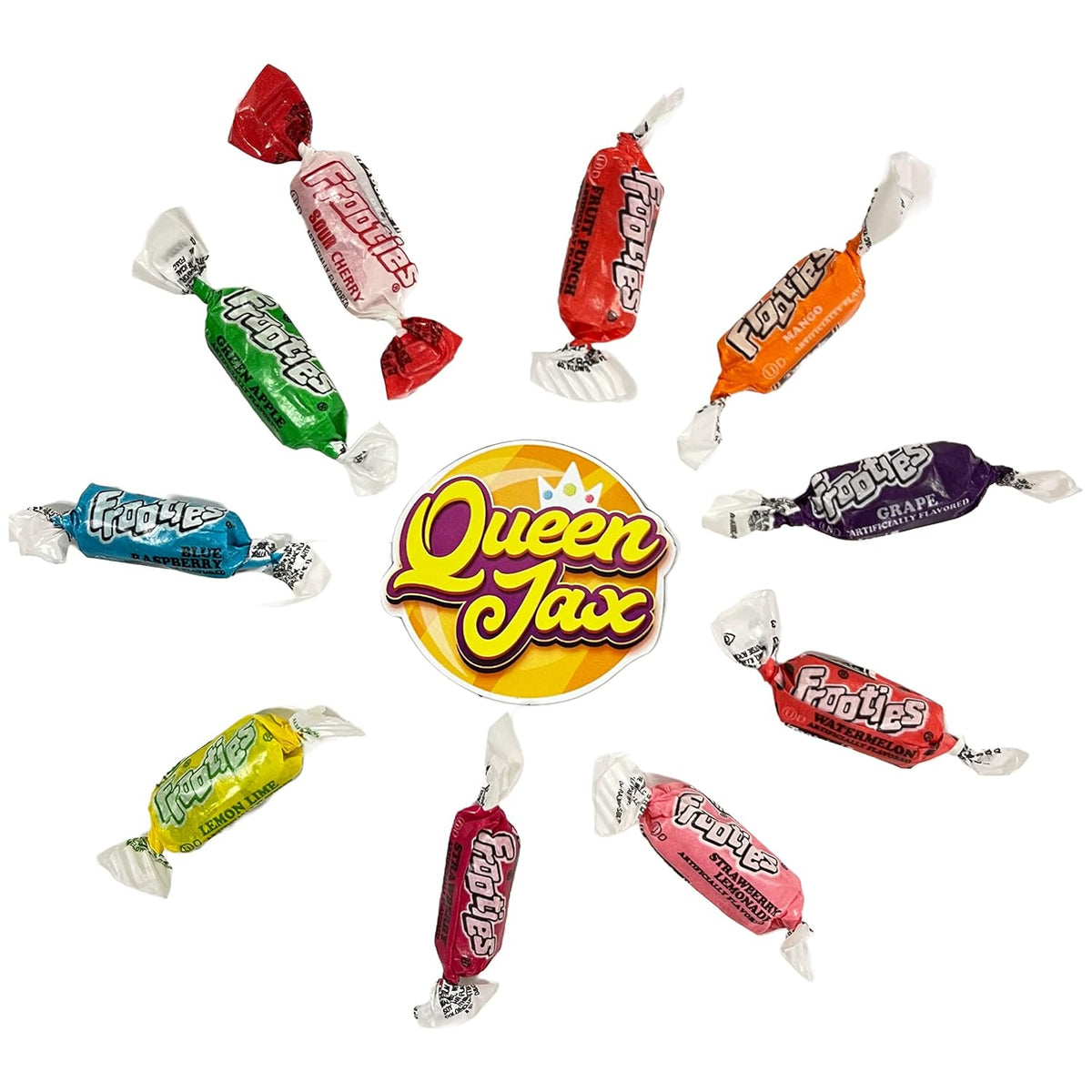 Queen Jax Fruities Assorted Fruit Chews 2 LB – Easter Basket Treats and Valentine's Day Classroom Exchange Candy