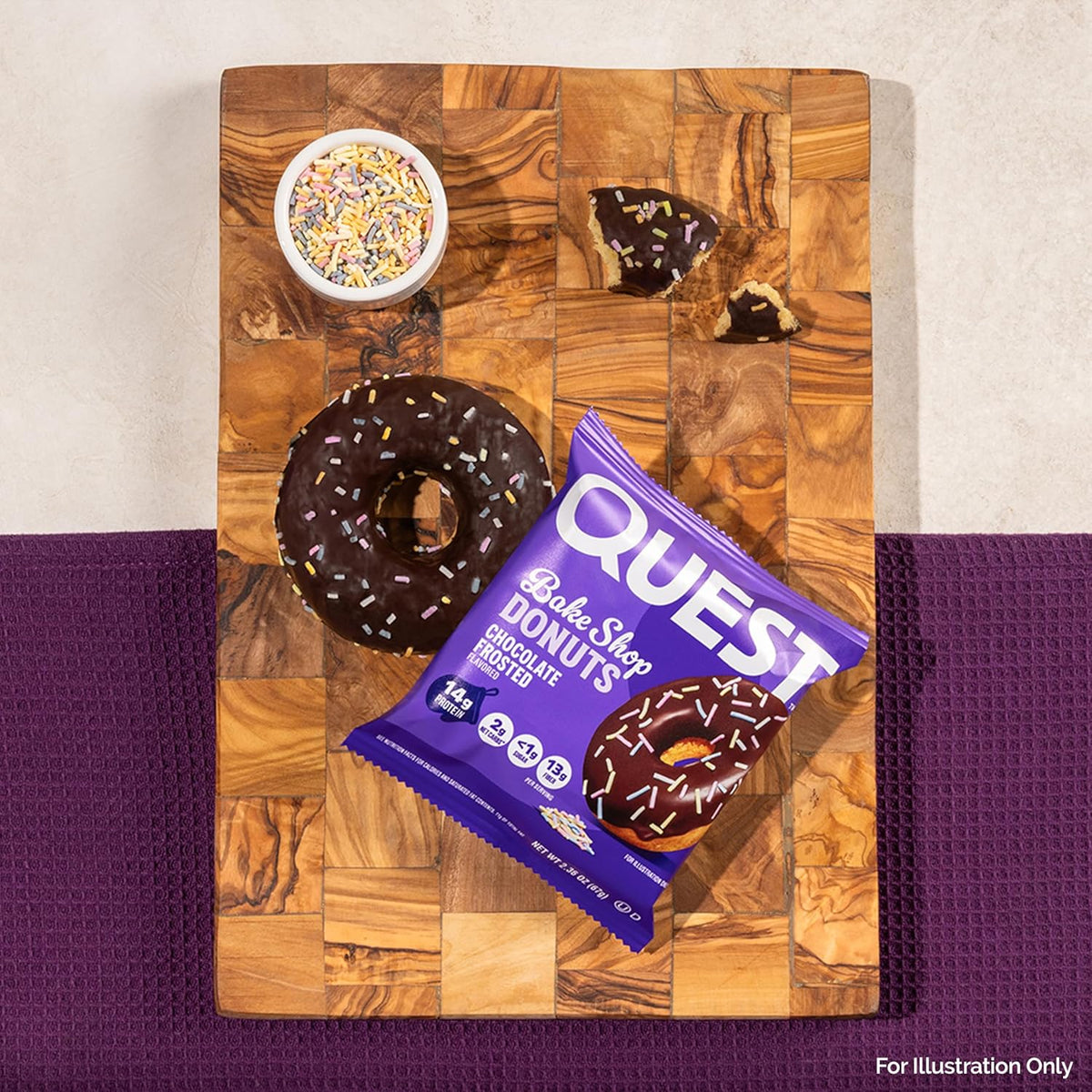 Quest Nutrition Bake Shop Chocolate Frosted Donuts – Guilt-Free Low-Carb Dessert for Evening Self-Care, 9 Count