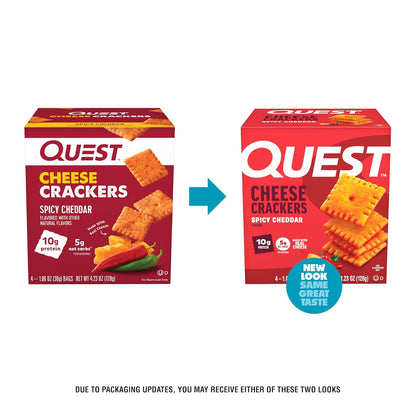 Quest Nutrition Cheese Crackers – Non-Perishable Crunch for Commute and Meeting Prep, Cheddar Blast 4-Count