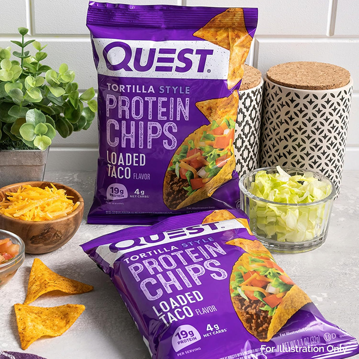 Quest Nutrition Chili Lime Tortilla Style Protein Chips – Resealable Single Serve Bags for Road Trips and Travel