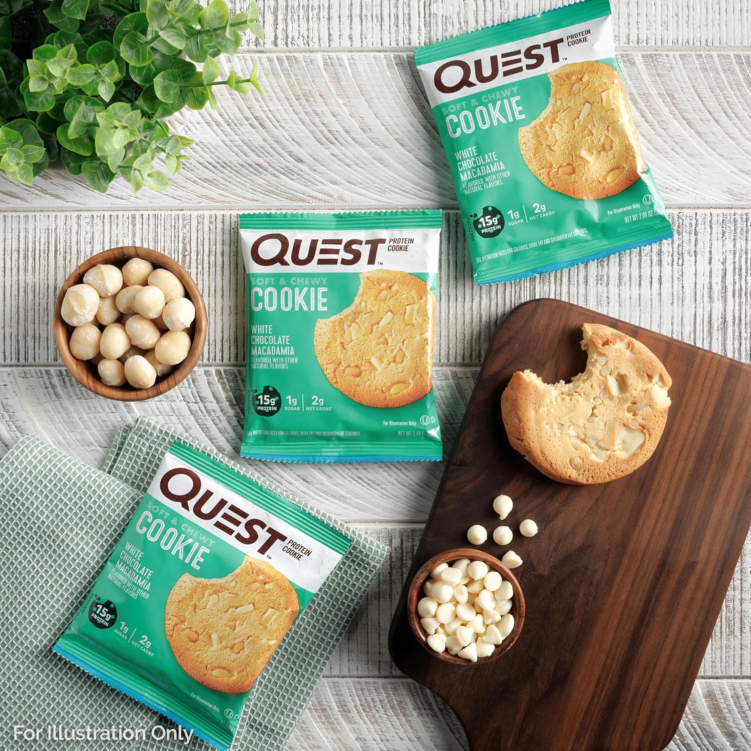 Quest Nutrition Double Chocolate Chip Protein Cookie – Travel-Ready Post-Workout Refuel for the Gym Bag, 15g Protein Keto Cookie