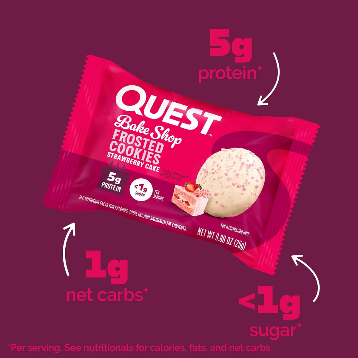 Quest Nutrition Frosted Protein Cookies – Commute Cupholder Fuel for On-the-Go Professionals, Individually Wrapped Protein Cookie