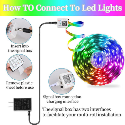 QZYL Safe LED Light Strip for Nursery and Playroom, Low-Heat 5W Adhesive Backed Strip