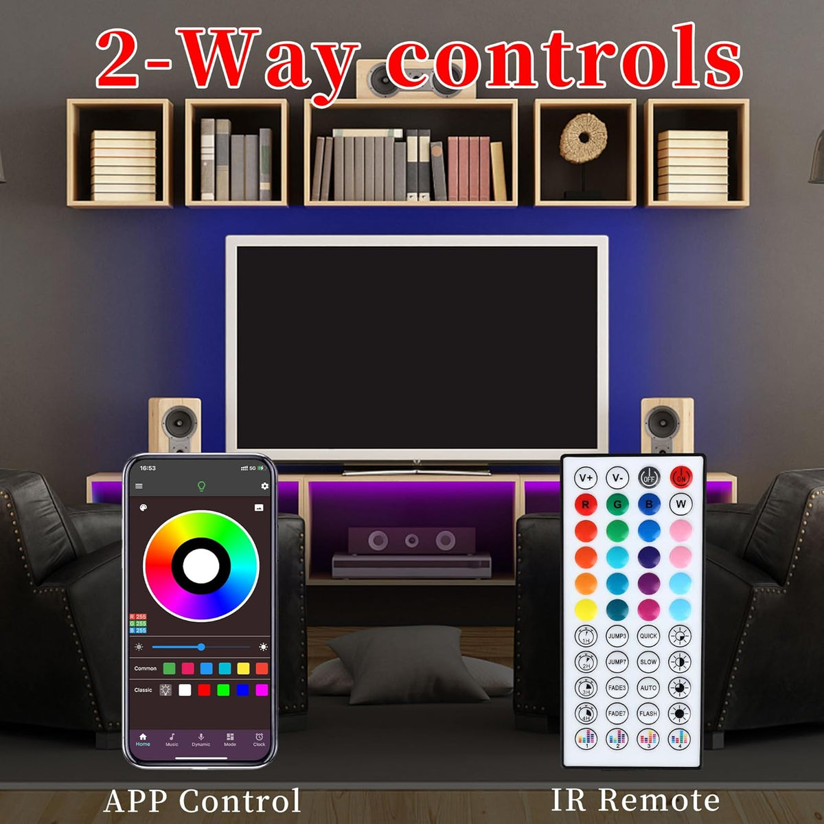QZYL Safe LED Light Strip for Nursery and Playroom, Low-Heat 5W Adhesive Backed Strip